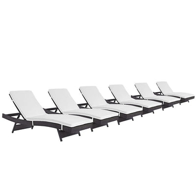EEI-2430-EXP-WHI-SET Outdoor/Patio Furniture/Outdoor Chaise Lounges