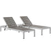 EEI-2466-SLV-GRY-SET Outdoor/Patio Furniture/Outdoor Chaise Lounges