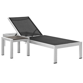 Shore Two-Piece Outdoor Patio Aluminum Chaise Lounge Set