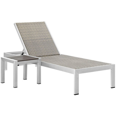 Product Image: EEI-2475-SLV-GRY-SET Outdoor/Patio Furniture/Outdoor Chaise Lounges