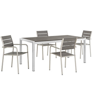 EEI-2481-SLV-GRY-SET Outdoor/Patio Furniture/Patio Dining Sets