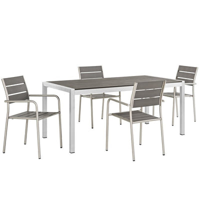 EEI-2481-SLV-GRY-SET Outdoor/Patio Furniture/Patio Dining Sets