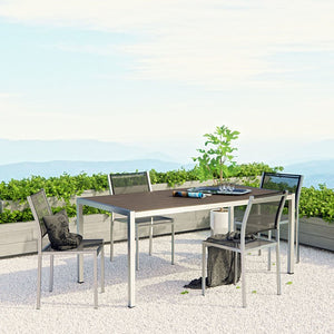 EEI-2482-SLV-BLK-SET Outdoor/Patio Furniture/Patio Dining Sets