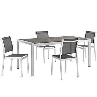 Product Image: EEI-2482-SLV-BLK-SET Outdoor/Patio Furniture/Patio Dining Sets
