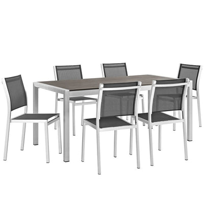 Product Image: EEI-2485-SLV-BLK-SET Outdoor/Patio Furniture/Patio Dining Sets