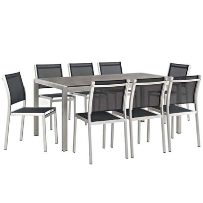 Product Image: EEI-2583-SLV-BLK-SET Outdoor/Patio Furniture/Patio Dining Sets