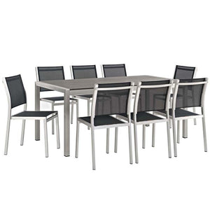 EEI-2583-SLV-BLK-SET Outdoor/Patio Furniture/Patio Dining Sets