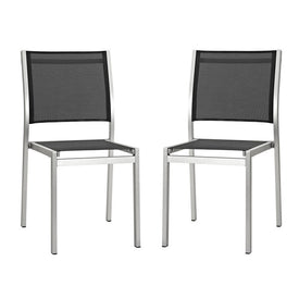 Shore Outdoor Patio Aluminum Side Chairs Set of 2