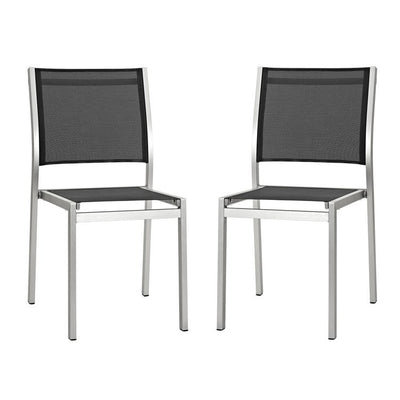 EEI-2585-SLV-BLK-SET Outdoor/Patio Furniture/Outdoor Chairs