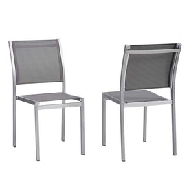 Shore Outdoor Patio Aluminum Side Chairs Set of 2