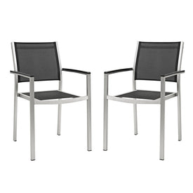 Shore Outdoor Patio Aluminum Dining Chairs Set of 2