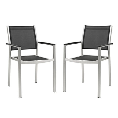 Product Image: EEI-2586-SLV-BLK-SET Outdoor/Patio Furniture/Outdoor Chairs