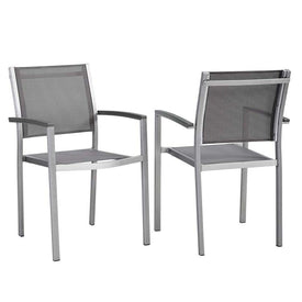 Shore Outdoor Patio Aluminum Dining Chairs Set of 2