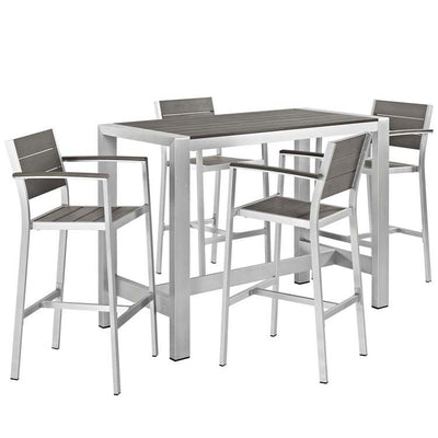 Product Image: EEI-2588-SLV-GRY-SET Outdoor/Patio Furniture/Patio Bar Furniture