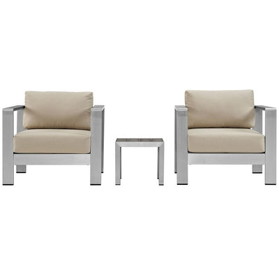 Product Image: EEI-2599-SLV-BEI Outdoor/Patio Furniture/Patio Conversation Sets