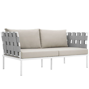 EEI-2603-WHI-BEI Outdoor/Patio Furniture/Outdoor Sofas