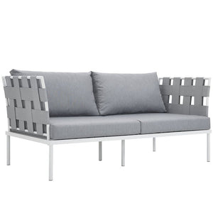 EEI-2603-WHI-GRY Outdoor/Patio Furniture/Outdoor Sofas