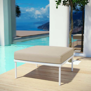 EEI-2609-WHI-BEI Outdoor/Patio Furniture/Outdoor Ottomans