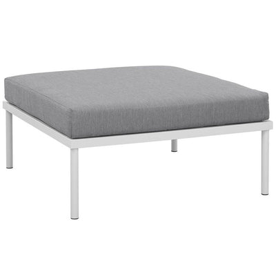 Product Image: EEI-2609-WHI-GRY Outdoor/Patio Furniture/Outdoor Ottomans