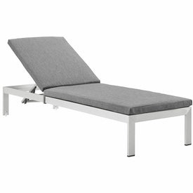 Shore Outdoor Patio Aluminum Chaise Lounge Chair with Cushions