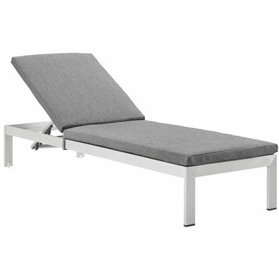 EEI-2660-SLV-GRY Outdoor/Patio Furniture/Outdoor Chaise Lounges