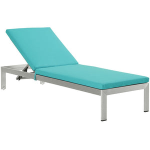 EEI-2660-SLV-TRQ Outdoor/Patio Furniture/Outdoor Chaise Lounges