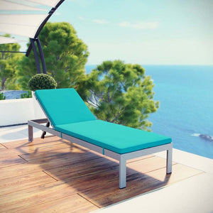 EEI-2660-SLV-TRQ Outdoor/Patio Furniture/Outdoor Chaise Lounges