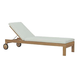 Upland Outdoor Patio Teak Chaise Lounge Chair