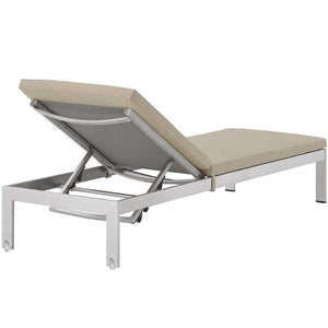 EEI-2736-SLV-BEI-SET Outdoor/Patio Furniture/Outdoor Chaise Lounges