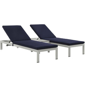 EEI-2736-SLV-NAV-SET Outdoor/Patio Furniture/Outdoor Chaise Lounges