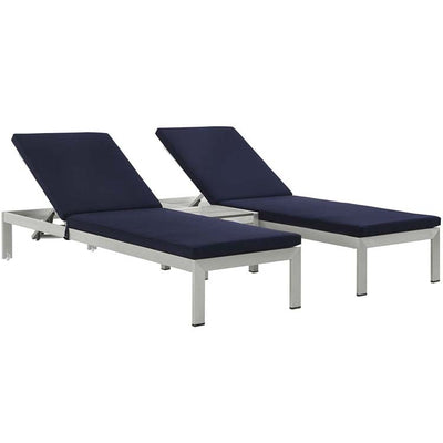 Product Image: EEI-2736-SLV-NAV-SET Outdoor/Patio Furniture/Outdoor Chaise Lounges