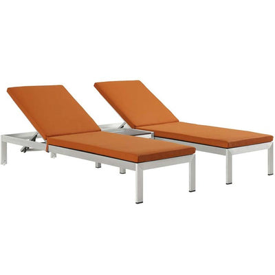 Product Image: EEI-2736-SLV-ORA-SET Outdoor/Patio Furniture/Outdoor Chaise Lounges