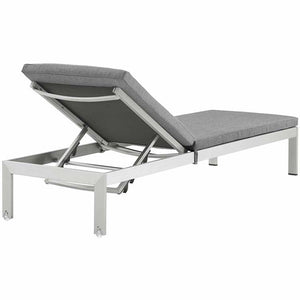 EEI-2738-SLV-GRY-SET Outdoor/Patio Furniture/Outdoor Chaise Lounges