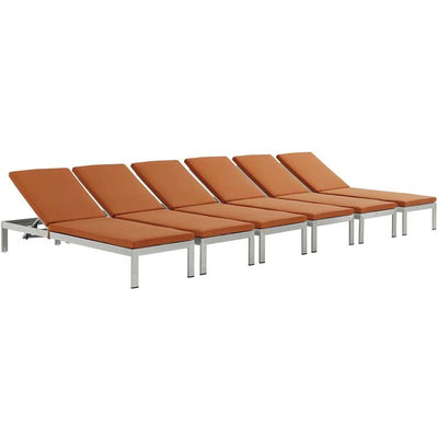 Product Image: EEI-2739-SLV-ORA-SET Outdoor/Patio Furniture/Outdoor Chaise Lounges