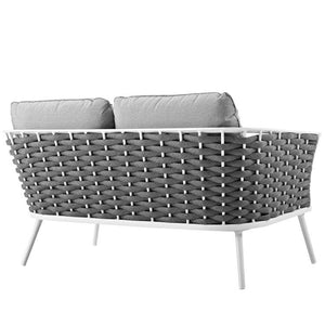 EEI-3019-WHI-GRY Outdoor/Patio Furniture/Outdoor Sofas