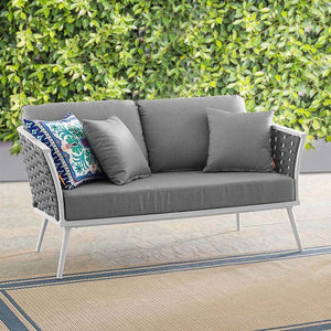 EEI-3019-WHI-GRY Outdoor/Patio Furniture/Outdoor Sofas