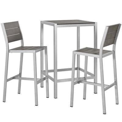 Product Image: EEI-3158-SLV-GRY-SET Outdoor/Patio Furniture/Patio Bar Furniture