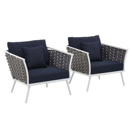 Stance Outdoor Patio Aluminum Armchairs Set of 2