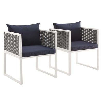 Product Image: EEI-3183-WHI-NAV-SET Outdoor/Patio Furniture/Outdoor Chairs