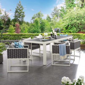 EEI-3185-WHI-GRY-SET Outdoor/Patio Furniture/Patio Dining Sets