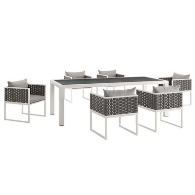 Product Image: EEI-3185-WHI-GRY-SET Outdoor/Patio Furniture/Patio Dining Sets