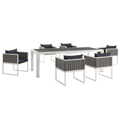 Product Image: EEI-3185-WHI-NAV-SET Outdoor/Patio Furniture/Patio Dining Sets