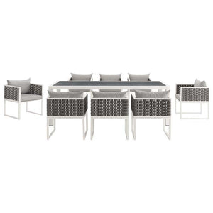 EEI-3186-WHI-GRY-SET Outdoor/Patio Furniture/Patio Dining Sets