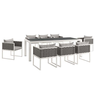 Product Image: EEI-3186-WHI-GRY-SET Outdoor/Patio Furniture/Patio Dining Sets