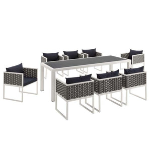 EEI-3186-WHI-NAV-SET Outdoor/Patio Furniture/Patio Dining Sets