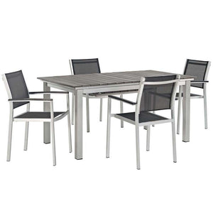 EEI-3198-SLV-BLK-SET Outdoor/Patio Furniture/Patio Dining Sets