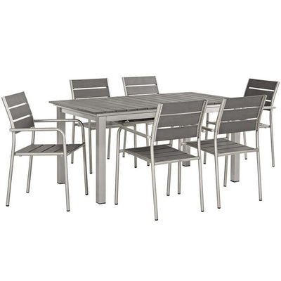 Product Image: EEI-3199-SLV-GRY-SET Outdoor/Patio Furniture/Patio Dining Sets