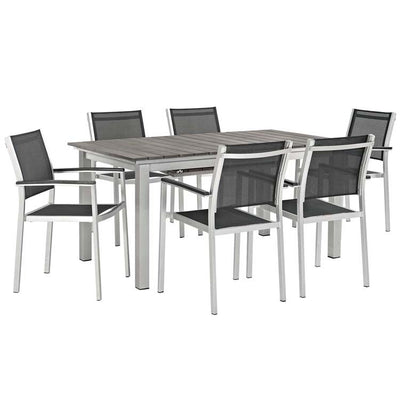 EEI-3200-SLV-BLK-SET Outdoor/Patio Furniture/Patio Dining Sets