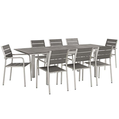 Product Image: EEI-3201-SLV-GRY-SET Outdoor/Patio Furniture/Patio Dining Sets
