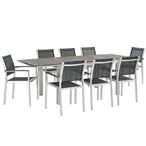 EEI-3202-SLV-BLK-SET Outdoor/Patio Furniture/Patio Dining Sets